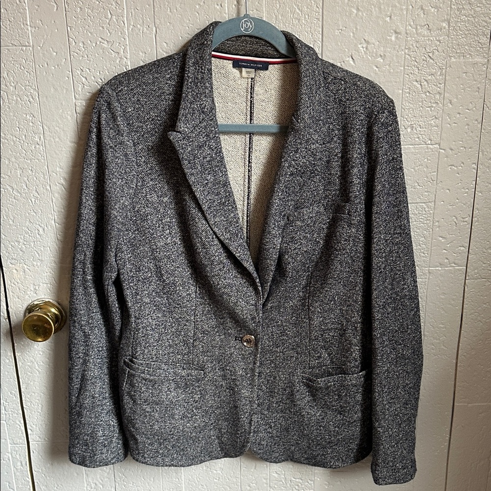 Tommy Hilfiger Heather navy Knit Blazer sz12